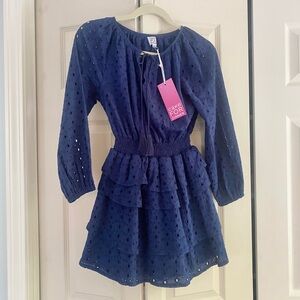 NWT Cake for Dinner navy / royal blue eyelet dress, size XS
